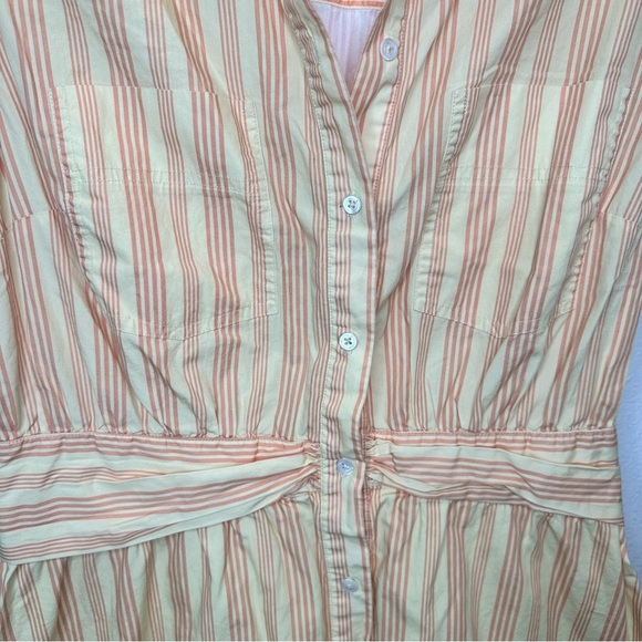 Derek Lam Collective Yellow Pinstripe Collared Button Up Shirt Dress Size 36 (xs - Picture 7 of 16